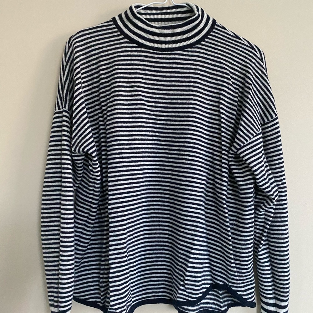 Madewell striped mock neck sweater top